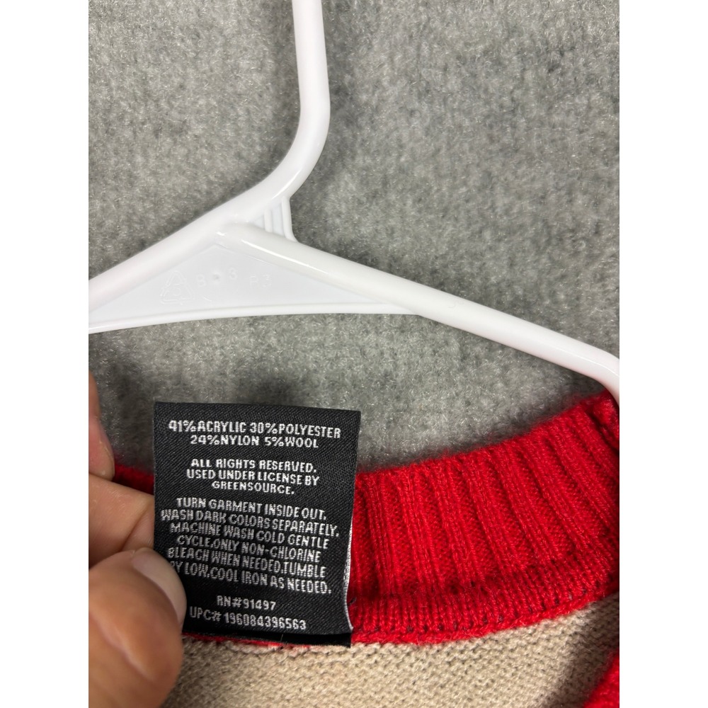 National Lampoon's Christmas Vacation Clark Griswold Sweater L Tan Red Green - Picture 7 of 9